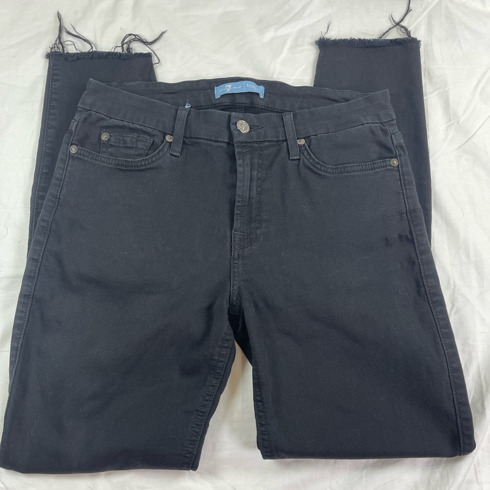 7 for All Mankind Blair Designs Jeans Black Womens Size 29
